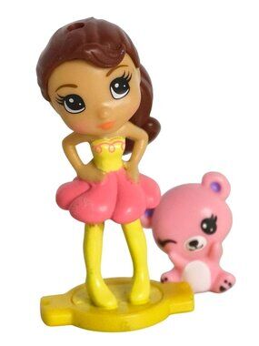 Party Popteenies Ava 3" Mini Doll Surprise Poppers Girl With her Pink Bear Figur